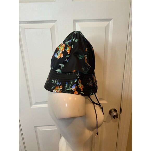 Erdem Kallmus Black Floral Nylon Printed Bucket Hat NWT $390 Size Large - Picture 5 of 8